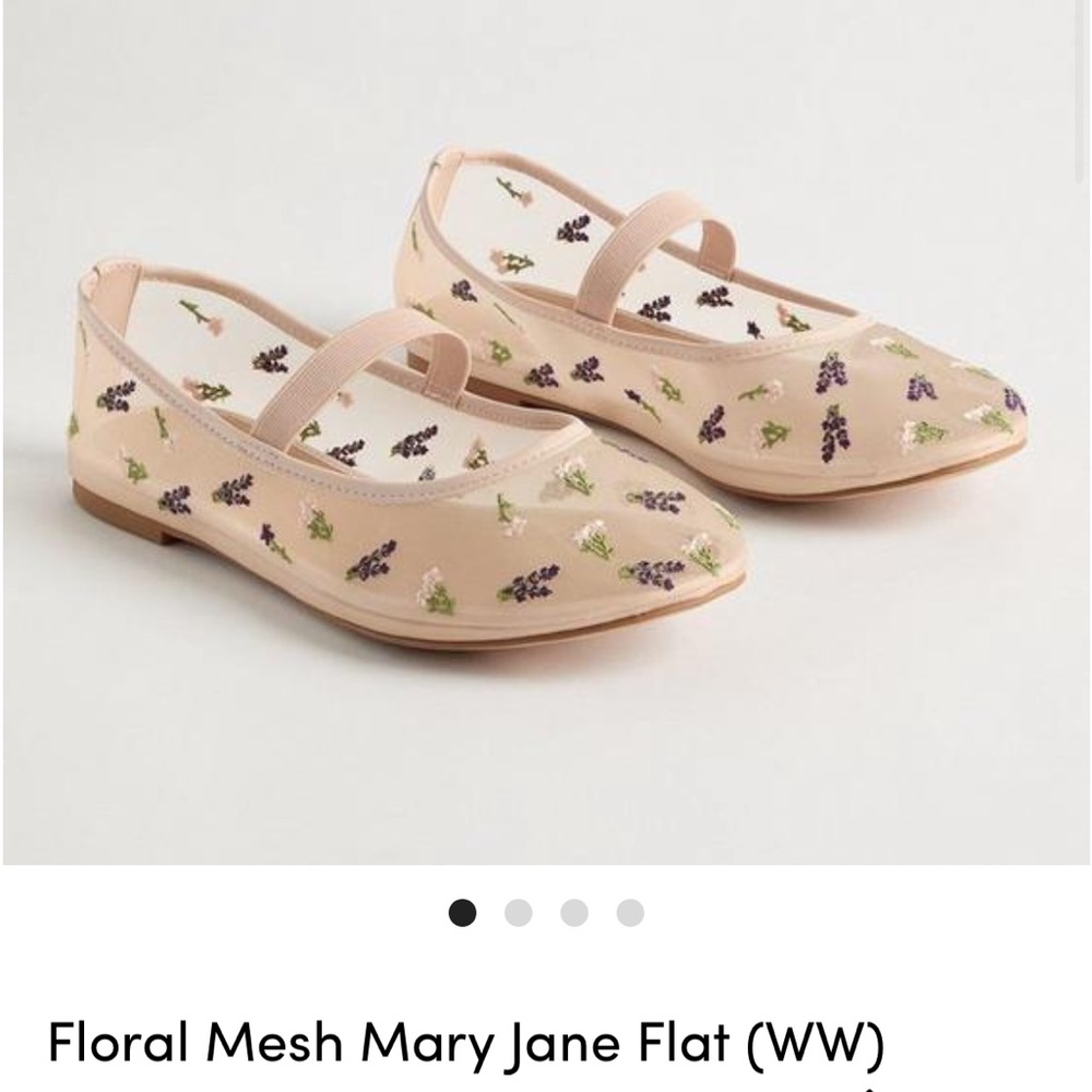 Torrid Cream Mary Jane Flats with Floral Mesh WW